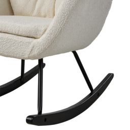H&O Direct Modern Upholstered Rocking Chair - Size: Single - White - Wilko - thumbnail 6