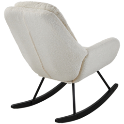 H&O Direct Modern Upholstered Rocking Chair - Size: Single - White - Wilko - thumbnail 5