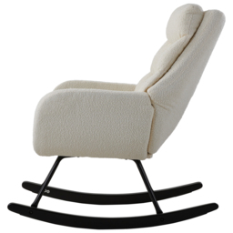 H&O Direct Modern Upholstered Rocking Chair - Size: Single - White - Wilko - thumbnail 4