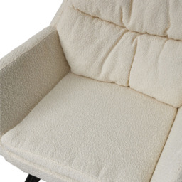 H&O Direct Modern Upholstered Rocking Chair - Size: Single - White - Wilko - thumbnail 7