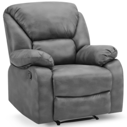 Home Detail Enoch Single Seater Grey Faux Leather Manual Recliner Sofa - Wilko - thumbnail 3