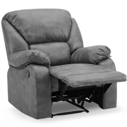 Home Detail Enoch Single Seater Grey Faux Leather Manual Recliner Sofa - Wilko - thumbnail 6