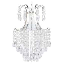 ValueLights Donah Chrome Jewel Droplet Pendant Light Shade - Size: 35 x 21.5 x 21.5cm - Silver - Wilko