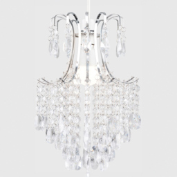 ValueLights Donah Chrome Jewel Droplet Pendant Light Shade - Size: 35 x 21.5 x 21.5cm - Silver - Wilko - thumbnail 4