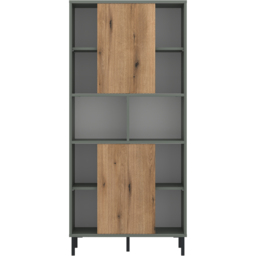 Furniture To Go Darwin 2 Door Green Bookcase - Wilko - thumbnail 4