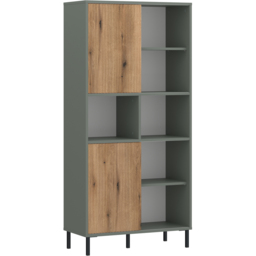 Furniture To Go Darwin 2 Door Green Bookcase - Wilko - thumbnail 3