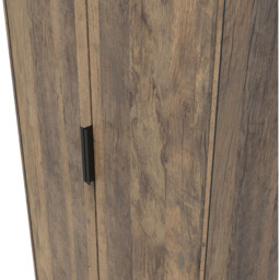 Crowndale Hong Kong Ready Assembled 2 Door Vintage Oak Tall Wardrobe - Brown - Wilko - thumbnail 7