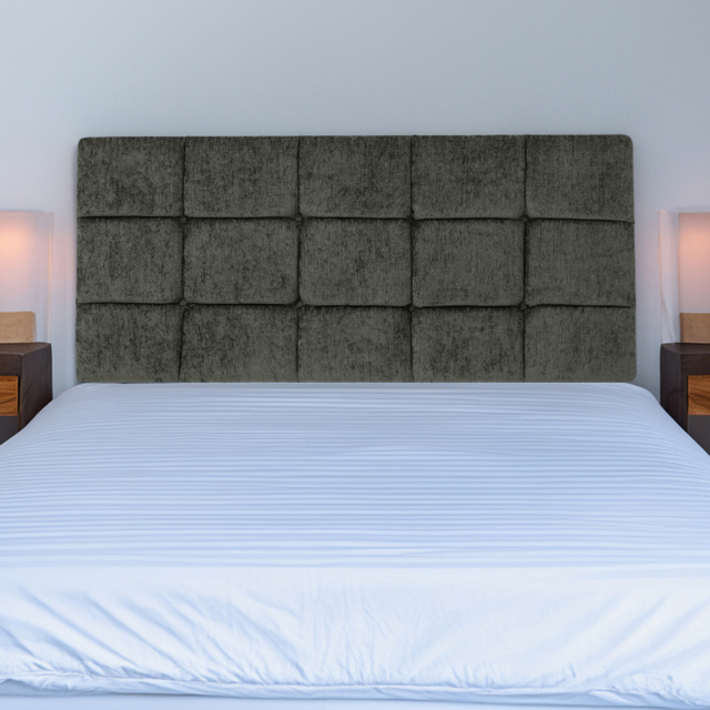 Bedmaster Pearl King Size Charcoal Chenille Squared Headboard - Grey - Wilko - image 1