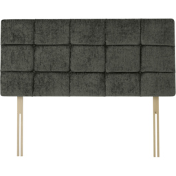 Bedmaster Pearl King Size Charcoal Chenille Squared Headboard - Grey - Wilko - thumbnail 3