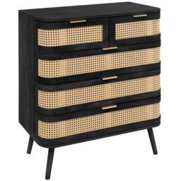 Birlea Noah 5 Drawer Black Rattan Storage Chest - Wilko - thumbnail 3
