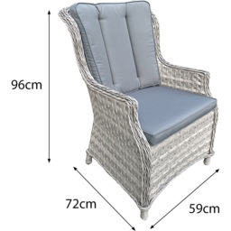 Oseasons Knightsbridge 6 Seater Extra Large Dove Grey Rattan Firepit Dining Set - Wilko - thumbnail 4