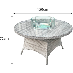 Oseasons Knightsbridge 6 Seater Extra Large Dove Grey Rattan Firepit Dining Set - Wilko - thumbnail 5