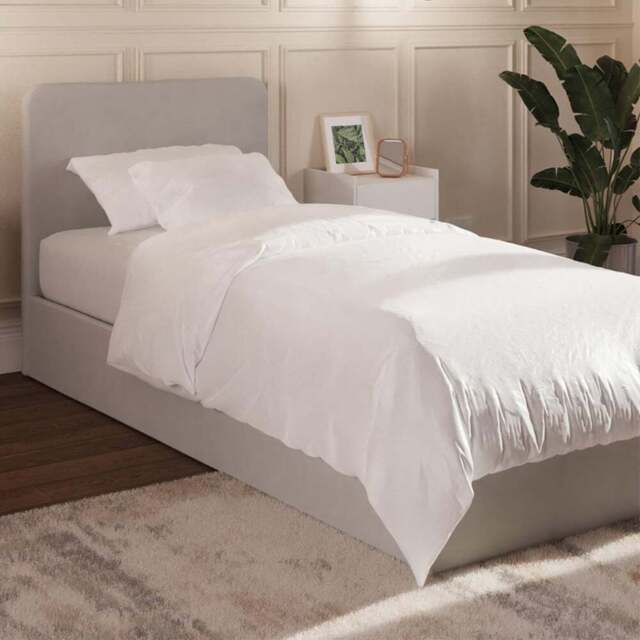 GFW Chiswick Single Soft Grey Ottoman Bed with SC Pocket Sprung Mattress - Wilko - image 1