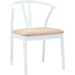 vidaXL Set of 2 White and Brown Rubberwood Curved Vintage Dining Chairs - Multi - Wilko - thumbnail 3