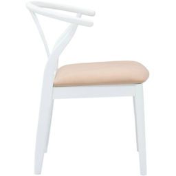 vidaXL Set of 2 White and Brown Rubberwood Curved Vintage Dining Chairs - Multi - Wilko - thumbnail 7