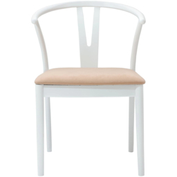 vidaXL Set of 2 White and Brown Rubberwood Curved Vintage Dining Chairs - Multi - Wilko - thumbnail 4