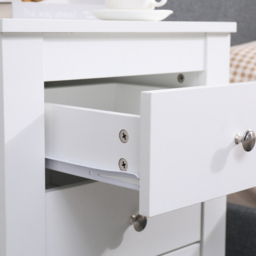 FurnitureHMD 3 Drawer White Wooden Bedside Table Set of 2 - Wilko - thumbnail 5