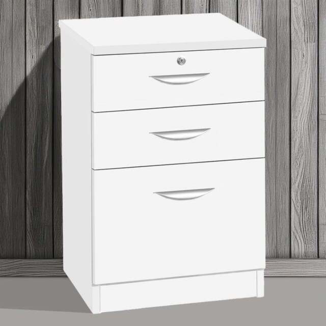 R White Cabinets 3 Drawer White Storage Unit - Size: 72.8 x 47.9 x 54cm - Wilko - image 1