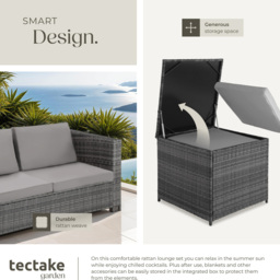 tectake Siena 4 Seater Grey Rattan Garden Lounge Set with Storage Box - Wilko - thumbnail 5