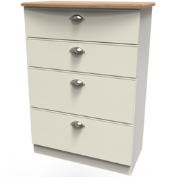 Crowndale Victoria 4 Drawer Cream Ash and Oak Deep Chest of Drawer - Wilko - thumbnail 5
