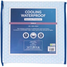 Cooling Waterproof Mattress Protector - Blue/Single - Wilko