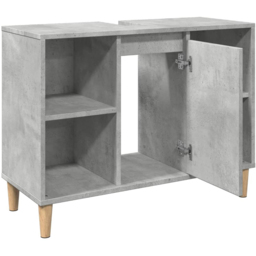 vidaXL Single Door 4 Shelf Grey Bathroom Cabinet - Size: 60 x 33 x 80cm - Wilko - thumbnail 5