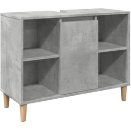 vidaXL Single Door 4 Shelf Grey Bathroom Cabinet - Size: 60 x 33 x 80cm - Wilko - thumbnail 3