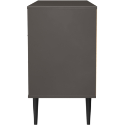 Crowndale Hong Kong 6 Drawer Slatt Effect and Graphite Wide Chest of Drawers Ready Assembled - Slatt Effect & Graphite - Wilko - thumbnail 4