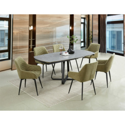 DS Living Arden 6 Seater Dining Table Light Grey Cracked Stone - Wilko - thumbnail 7