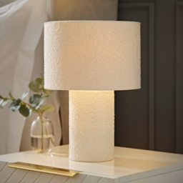 ValueLights Ash Cream Boucle LED Table Lamp - Size: 32.5 x 22.5 x 22.5cm - Wilko - thumbnail 3