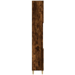 vidaXL 2 Door 2 Shelf Smoked Oak Wooden Bathroom Cabinet - Size: 190 x 30 x 30cm - Brown - Wilko - thumbnail 7