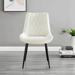 Furniturebox Arona Cesano Marble 6 Seater Round Dining Set White and Cream - Wilko - thumbnail 4