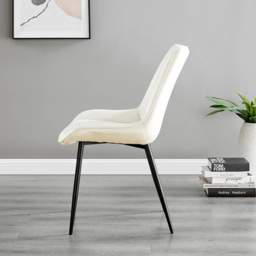 Furniturebox Arona Cesano Marble 6 Seater Round Dining Set White and Cream - Wilko - thumbnail 5