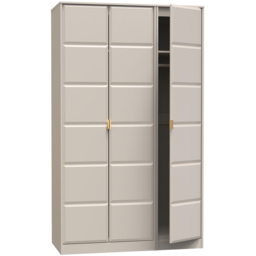 Crowndale Cube 3 Door Matt Kashmir Wardrobe Ready Assembled - Cream - Wilko - thumbnail 6