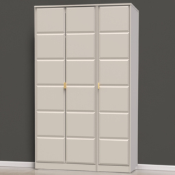 Crowndale Cube 3 Door Matt Kashmir Wardrobe Ready Assembled - Cream - Wilko