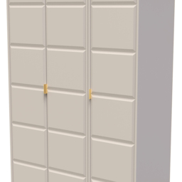 Crowndale Cube 3 Door Matt Kashmir Wardrobe Ready Assembled - Cream - Wilko - thumbnail 7