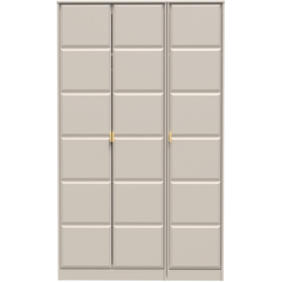 Crowndale Cube 3 Door Matt Kashmir Wardrobe Ready Assembled - Cream - Wilko - thumbnail 4