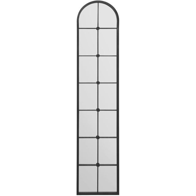 MirrorOutlet The Arcus Black Framed Arched Leaner Garden Wall Mirror 190 x 40cm - Size: 190 x 40 x 3cm - Wilko - image 1
