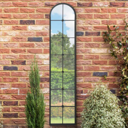MirrorOutlet The Arcus Black Framed Arched Leaner Garden Wall Mirror 190 x 40cm - Size: 190 x 40 x 3cm - Wilko - thumbnail 3