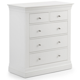 Julian Bowen Clermont 5 Drawer Surf White Chest of Drawers - Wilko - thumbnail 3