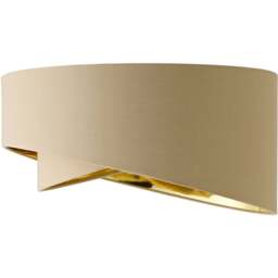 ValueLights Trekan 2 Layer Mink with Metallic Gold Inner Pendant Lamp Shade 40cm - Size: 40 x 20 x 40cm - Cream - Wilko