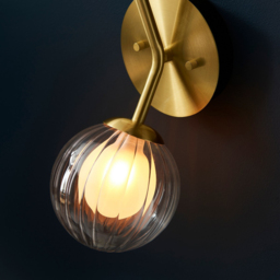 Merano Rome 2 Light Glass Satin Brass Plate Wall Light - Size: 17.5 x 12 x 40cm - Brown - Wilko - thumbnail 4