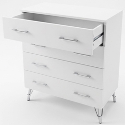 FWStyle Maldon 4 Drawer White Chest of Drawers - Matt White - Wilko - thumbnail 5