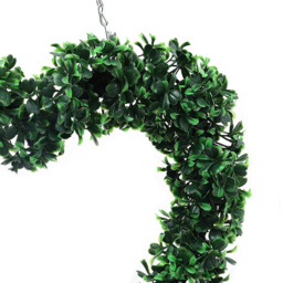 Living and Home Green Artificial Boxwood Leaves Heart Shape Wreath 42cm - Size: 42 x 35 x 3cm - Wilko - thumbnail 4