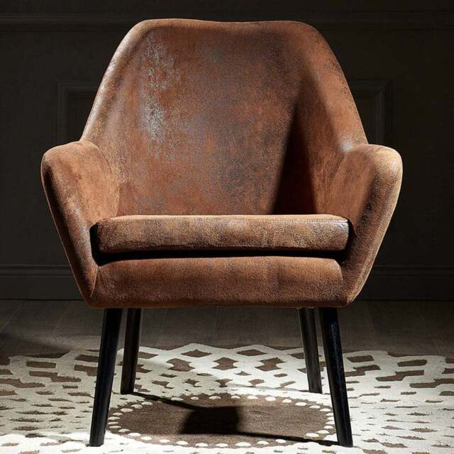Teamson Home Divano Aged Fabric Armchair - Size: Single - Brown - Wilko - image 1