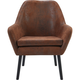 Teamson Home Divano Aged Fabric Armchair - Size: Single - Brown - Wilko - thumbnail 4