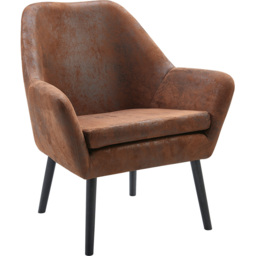 Teamson Home Divano Aged Fabric Armchair - Size: Single - Brown - Wilko - thumbnail 3