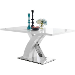 Furniturebox Columbia 6 Seater Dining Table White - Wilko - thumbnail 3
