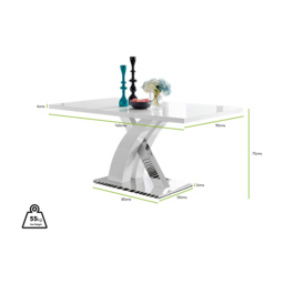 Furniturebox Columbia 6 Seater Dining Table White - Wilko - thumbnail 7