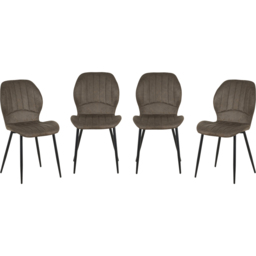 Indoor Living Jaydn Set of 4 Grey Distressed Leather Dining Chairs - Wilko - thumbnail 3